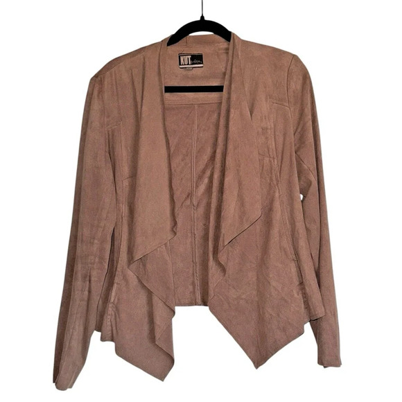 Kut From‎ The Kloth Sz L Faux Suede Jacket Boho Western Neutral Lightweight - Picture 1 of 12